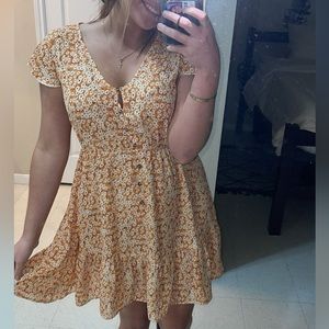 Yellow floral sun dress